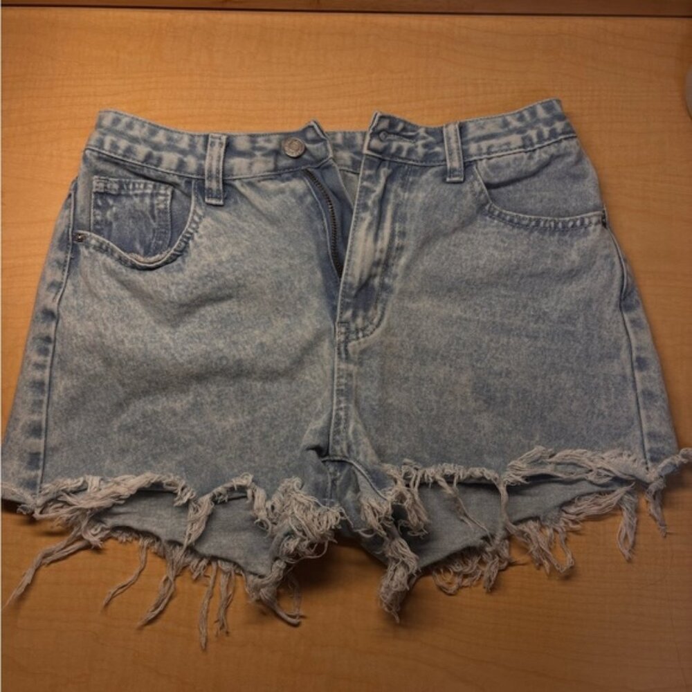 SHEIN Light Blue Distressed Jean Shorts